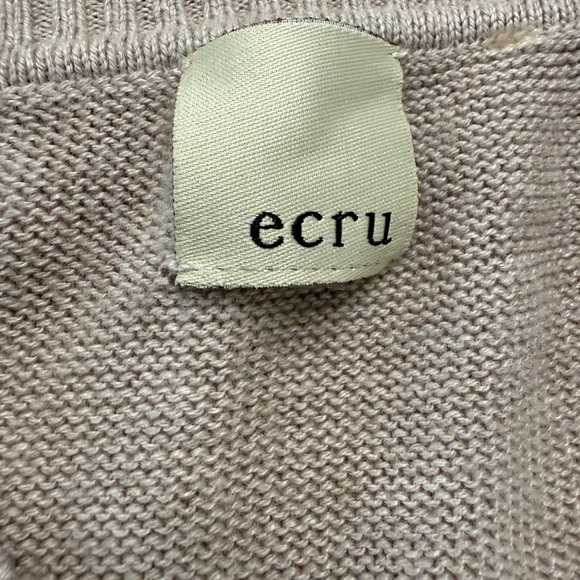 Ecru Women’s Fringe Poncho Sweater Knit V-Neck Taupe Beige Boho Cozy Wrap - Picture 5 of 11